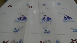 Gemili Mavi Renk Çocuk Odası Tül Perdesi Birillant İnci Perde